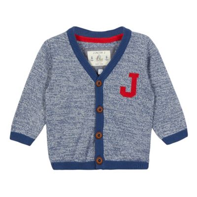 J by Jasper Conran Designer boy's light blue knitted ribbed cardigan